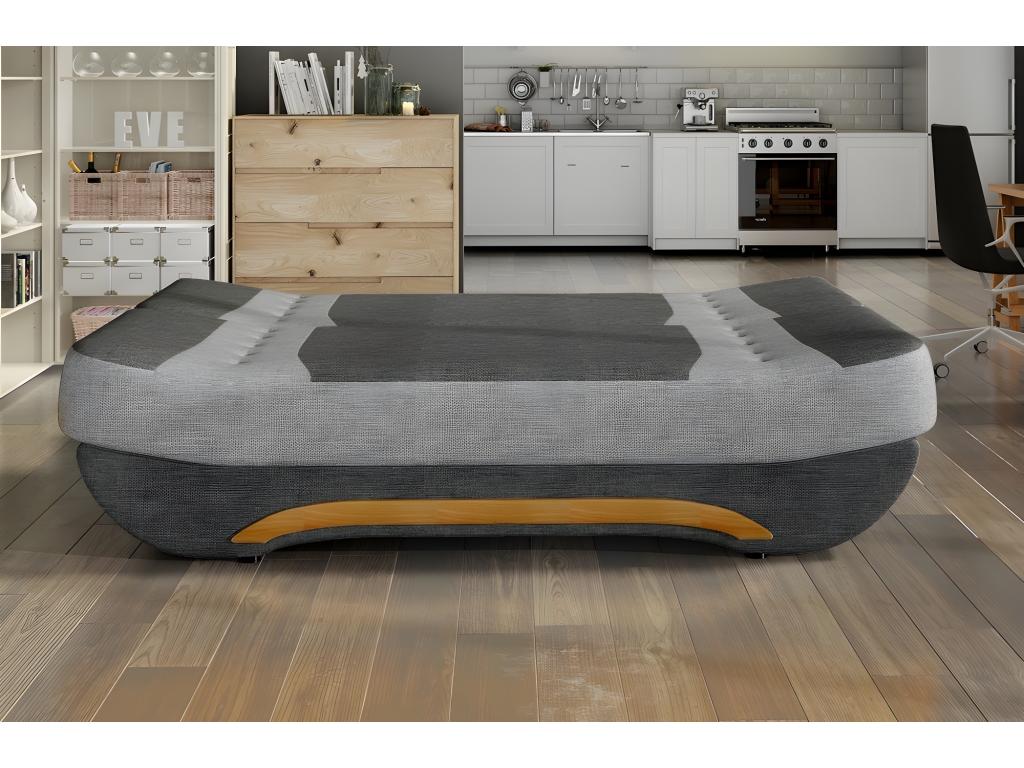 Canapé 3 places convertible avec espace de rangement - bicolore anthracite / rouge - en tissu de qualité EWIN