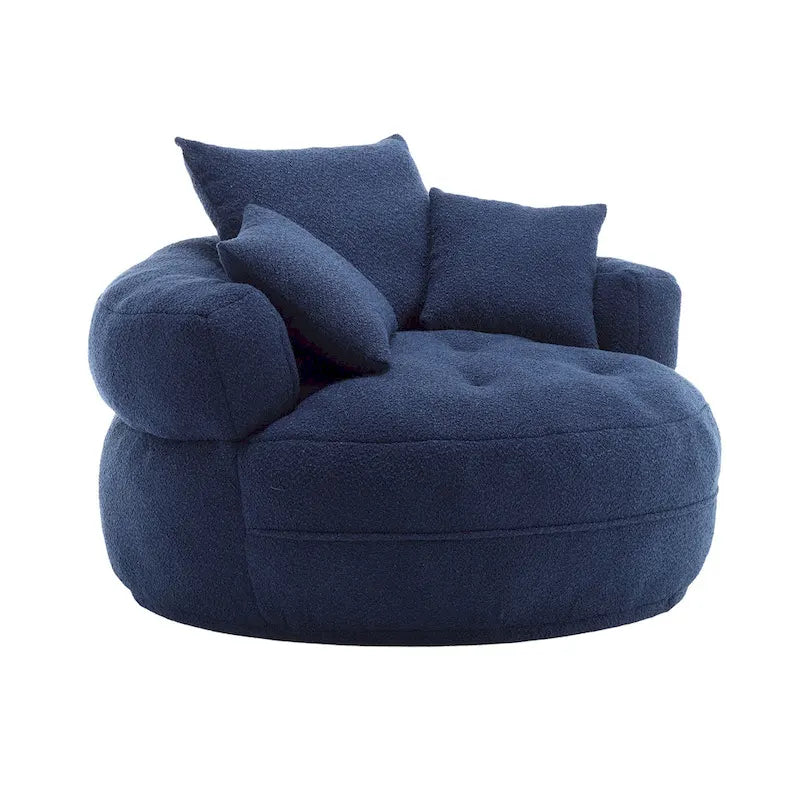 Fauteuil rond paresseux – Blanc/Bleu/Gris/Jaune/Orange/Rose fuchsia/Bleu marine/Vert, siège individuel et deux places