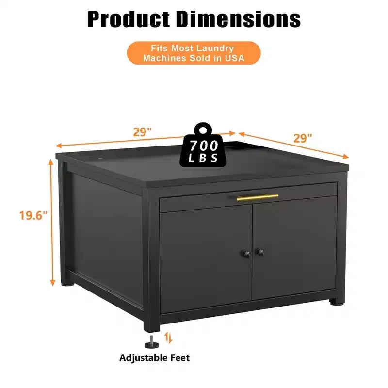 Socle robuste en métal pour lave-linge et sèche-linge noir / blanc – Unité simple, anti-vibration
