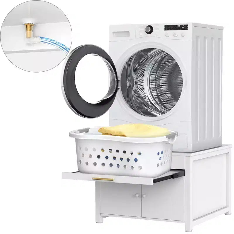 Socle robuste en métal pour lave-linge et sèche-linge noir / blanc – Unité simple, anti-vibration