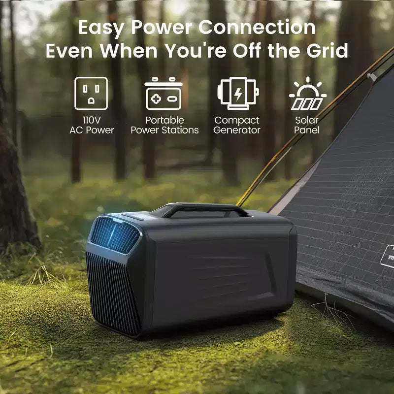 Climatiseur portable 3-en-1 Waykar 5000 BTU avec déshumidificateur et télécommande pour tente, camping et camping-car