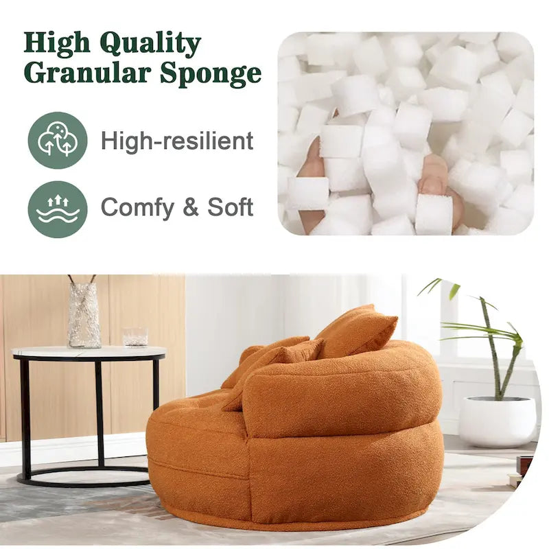Fauteuil rond paresseux – Blanc/Bleu/Gris/Jaune/Orange/Rose fuchsia/Bleu marine/Vert, siège individuel et deux places