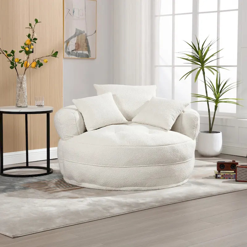Fauteuil rond paresseux – Blanc/Bleu/Gris/Jaune/Orange/Rose fuchsia/Bleu marine/Vert, siège individuel et deux places