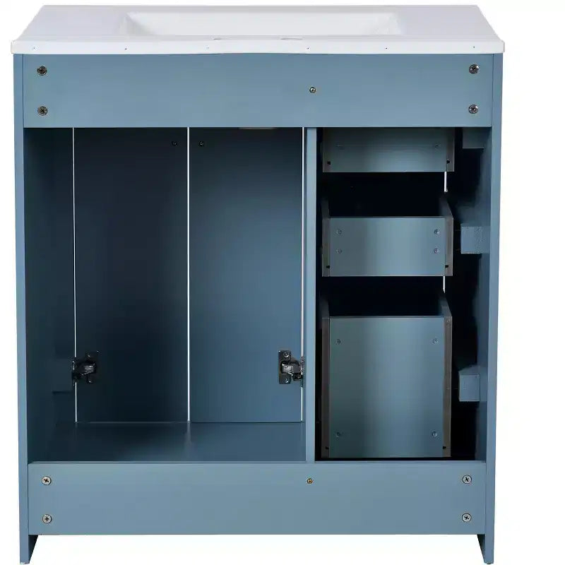 Meuble-lavabo simple de 30 po avec armoire et 3 tiroirs – Noir / Bleu / Vert / Indigo / Blanc