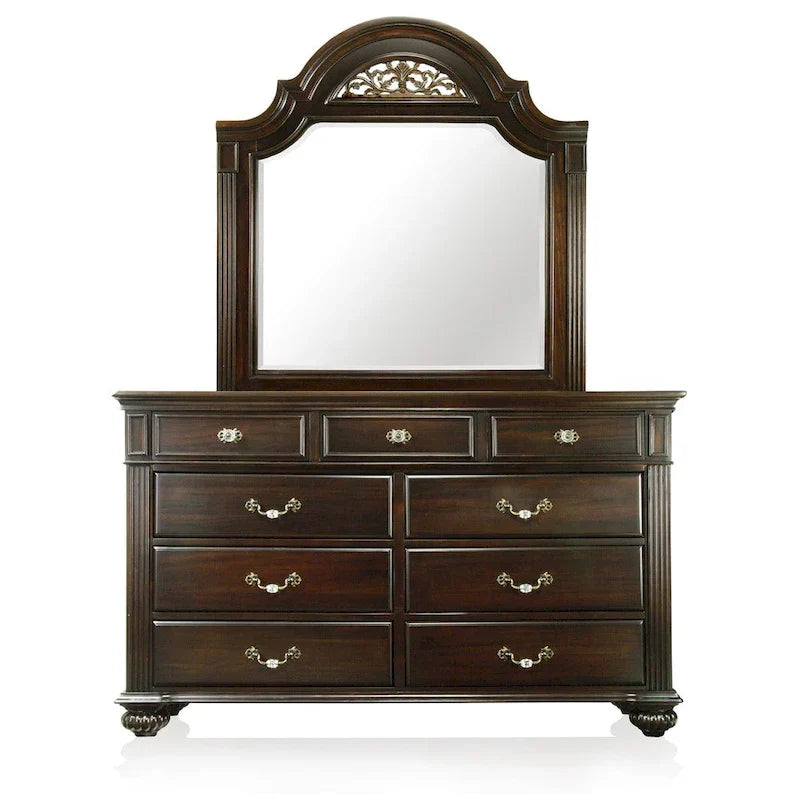 Commode et miroir traditionnels 2 pièces à 9 tiroirs Vame par Furniture of America