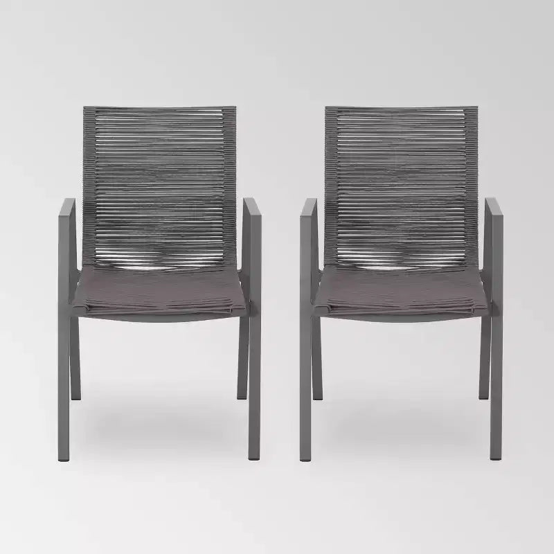 Deloris 2pk Aluminium Dining Chairs - Christopher Knight Home