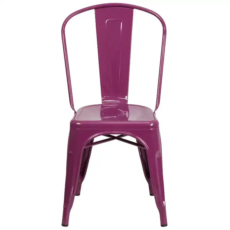 Chaise empilable Flash Furniture de qualité commerciale en métal pour l'intérieur et l'extérieur