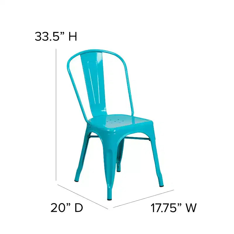 Chaise empilable Flash Furniture de qualité commerciale en métal pour l'intérieur et l'extérieur