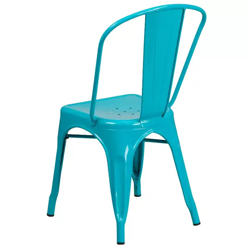 Chaise empilable Flash Furniture de qualité commerciale en métal pour l'intérieur et l'extérieur