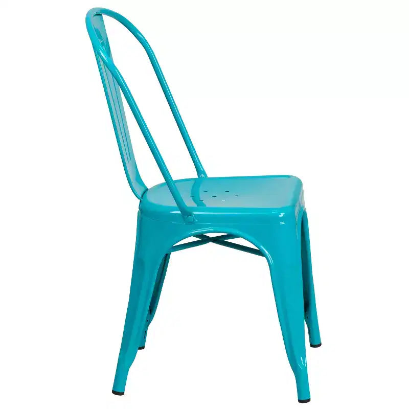 Chaise empilable Flash Furniture de qualité commerciale en métal pour l'intérieur et l'extérieur