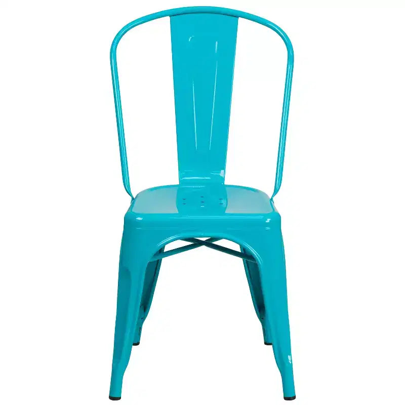 Chaise empilable Flash Furniture de qualité commerciale en métal pour l'intérieur et l'extérieur