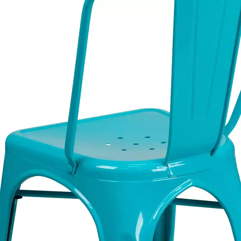 Chaise empilable Flash Furniture de qualité commerciale en métal pour l'intérieur et l'extérieur