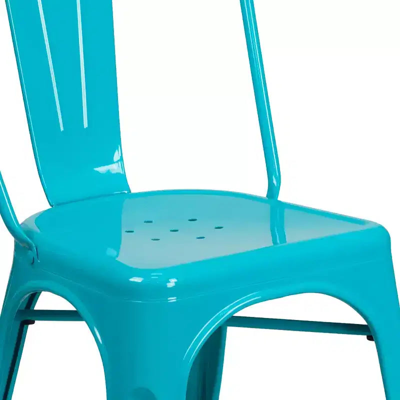 Chaise empilable Flash Furniture de qualité commerciale en métal pour l'intérieur et l'extérieur
