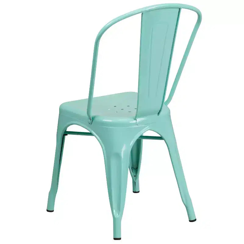 Chaise empilable Flash Furniture de qualité commerciale en métal pour l'intérieur et l'extérieur