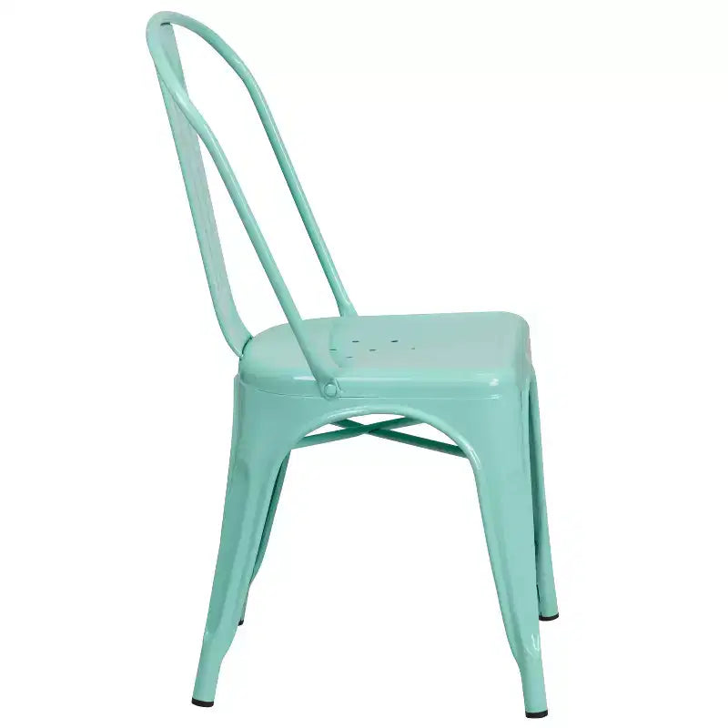 Chaise empilable Flash Furniture de qualité commerciale en métal pour l'intérieur et l'extérieur