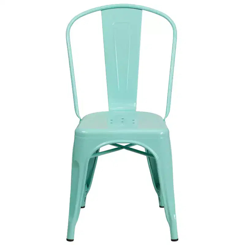 Chaise empilable Flash Furniture de qualité commerciale en métal pour l'intérieur et l'extérieur