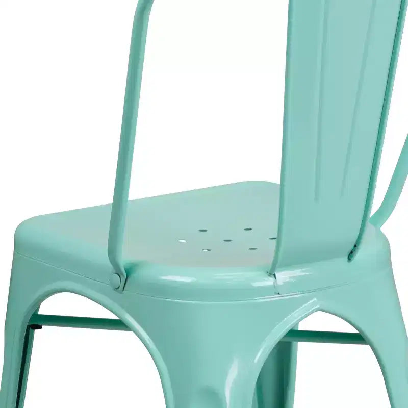 Chaise empilable Flash Furniture de qualité commerciale en métal pour l'intérieur et l'extérieur