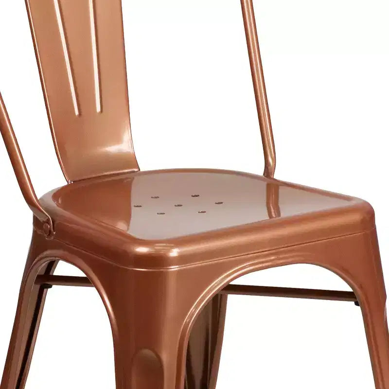 Chaise empilable Flash Furniture de qualité commerciale en métal pour l'intérieur et l'extérieur