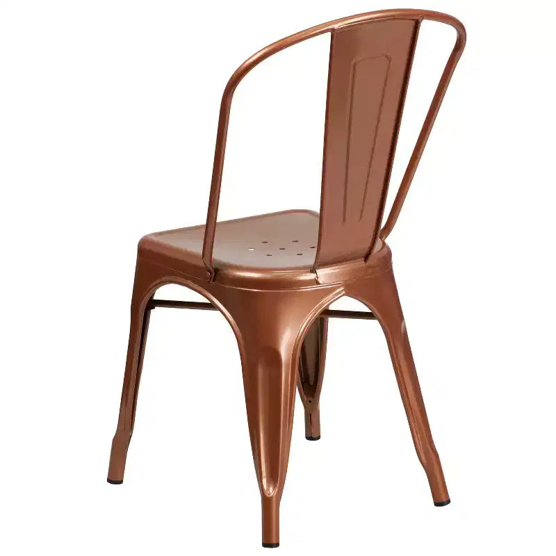 Chaise empilable Flash Furniture de qualité commerciale en métal pour l'intérieur et l'extérieur