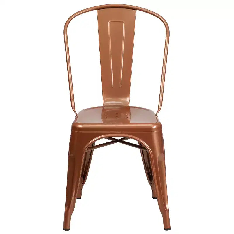 Chaise empilable Flash Furniture de qualité commerciale en métal pour l'intérieur et l'extérieur