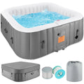 Spa gonflable d'extérieur pour 4 à 6 personnes avec panneau de commande et 130 jets, couverture isolante et tapis de sol - 75" de diamètre