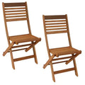 Sunnydaze Outdoor Meranti Wood with Teak Oil Finish Wooden Folding Patio Bistro Chairs Set - Brown - 2pk