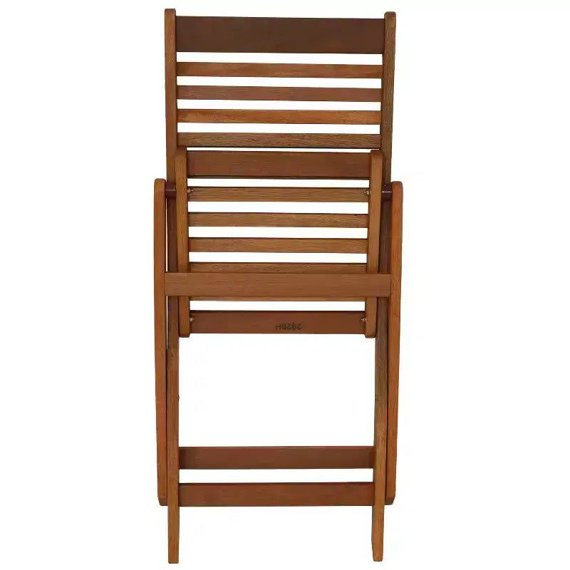 Sunnydaze Lot de 2 chaises de bistrot pliantes en bois de méranti avec finition à l'huile de teck pour l'extérieur - Marron