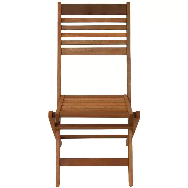 Sunnydaze Lot de 2 chaises de bistrot pliantes en bois de méranti avec finition à l'huile de teck pour l'extérieur - Marron