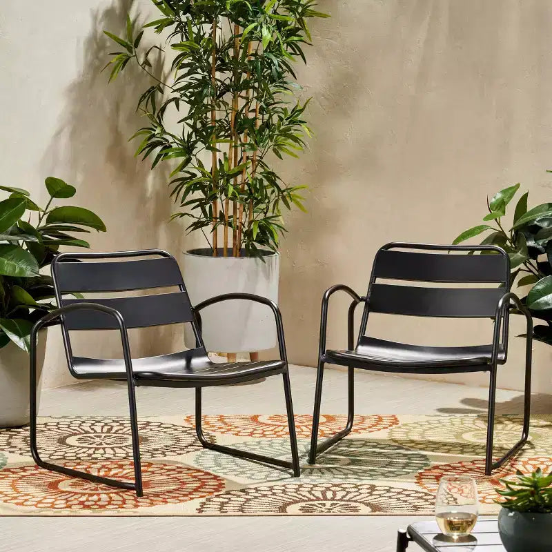 Cowan 2 PK Chaise de salle à manger en fer – Christopher Knight Home