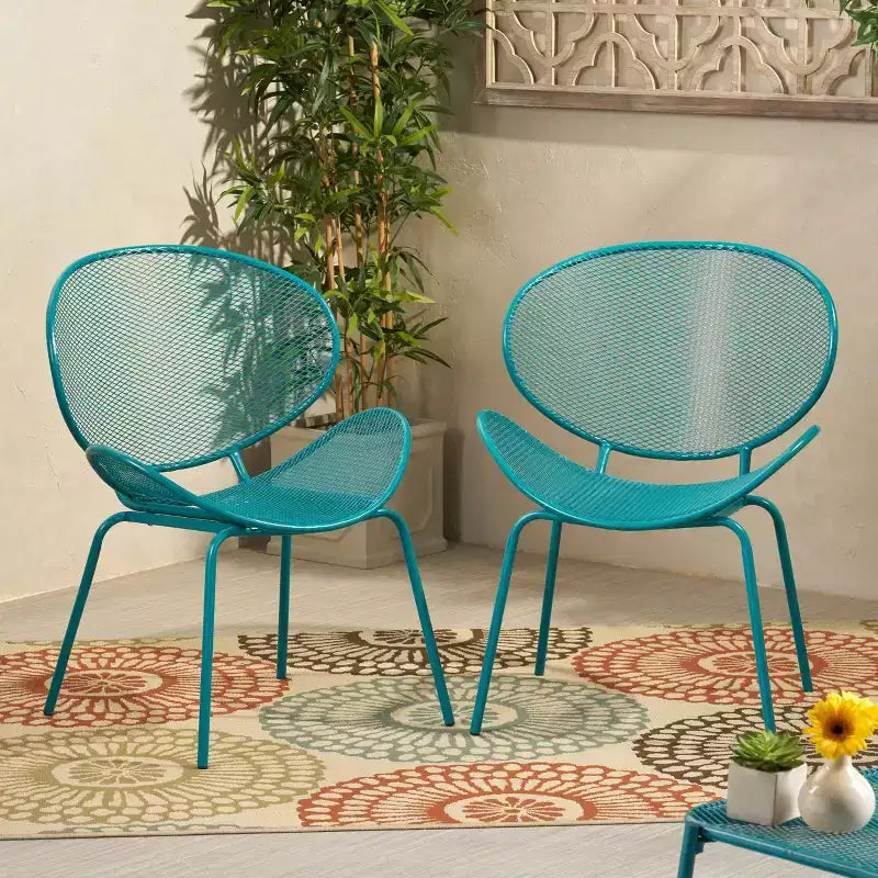 Chaise de salle à manger Elloree 2 places en fer - Christopher Knight Home