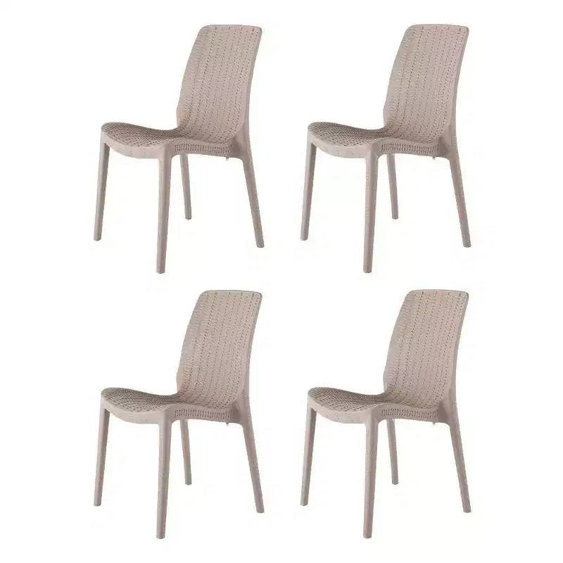4 Chaises de salle à manger empilables en rotin Rue - Lagon