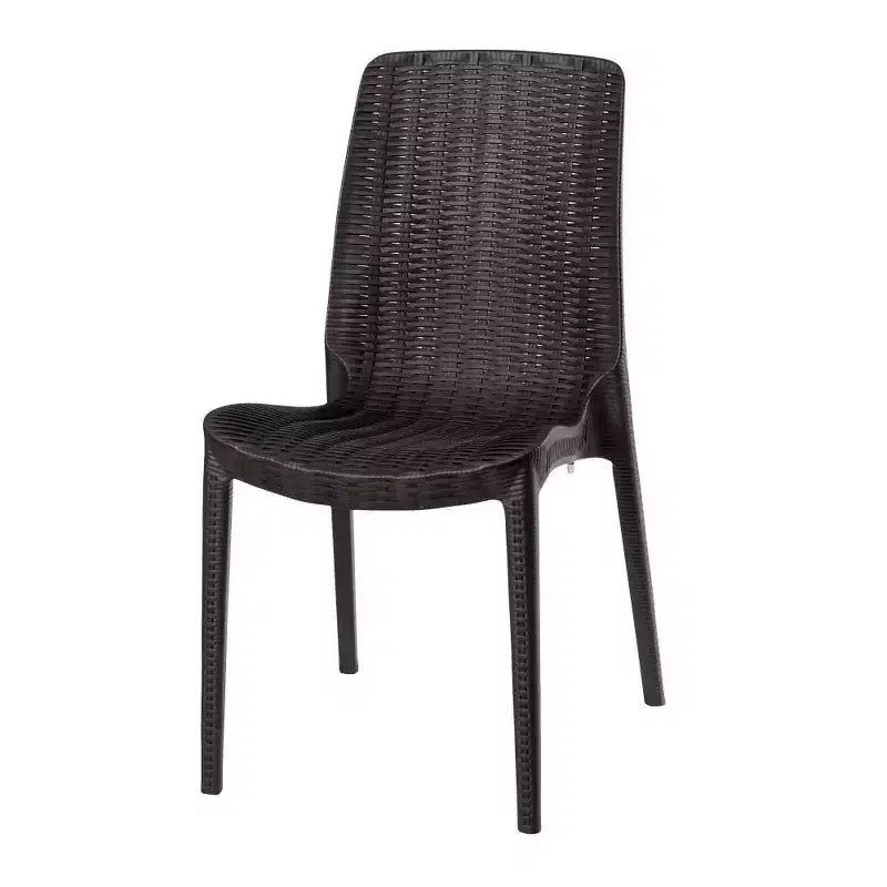 4 Chaises de salle à manger empilables en rotin Rue - Lagon