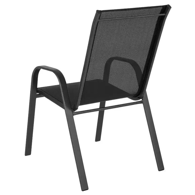 Lot de 4 chaises empilables d'extérieur Flash Furniture de la série Brazos avec matériau Flex Comfort et cadre en métal