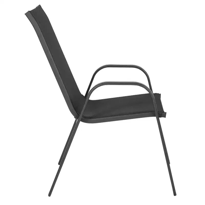Lot de 4 chaises empilables d'extérieur Flash Furniture de la série Brazos avec matériau Flex Comfort et cadre en métal