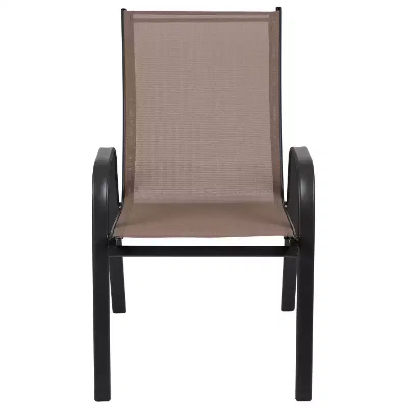 Lot de 4 chaises empilables d'extérieur Flash Furniture de la série Brazos avec matériau Flex Comfort et cadre en métal