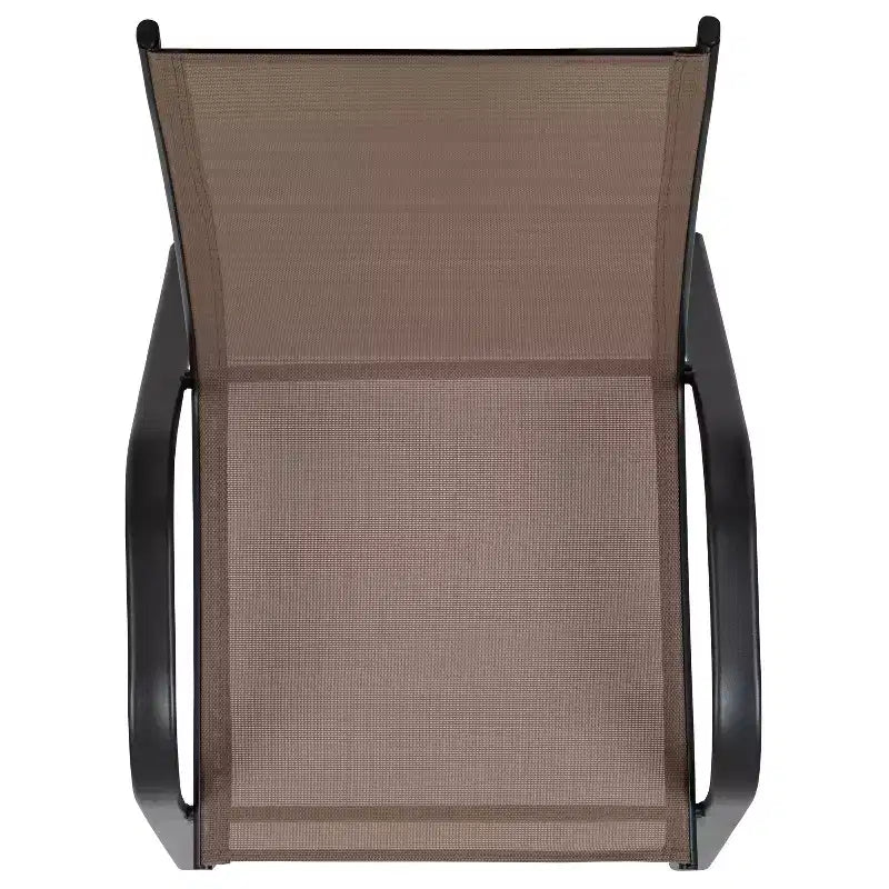 Lot de 4 chaises empilables d'extérieur Flash Furniture de la série Brazos avec matériau Flex Comfort et cadre en métal