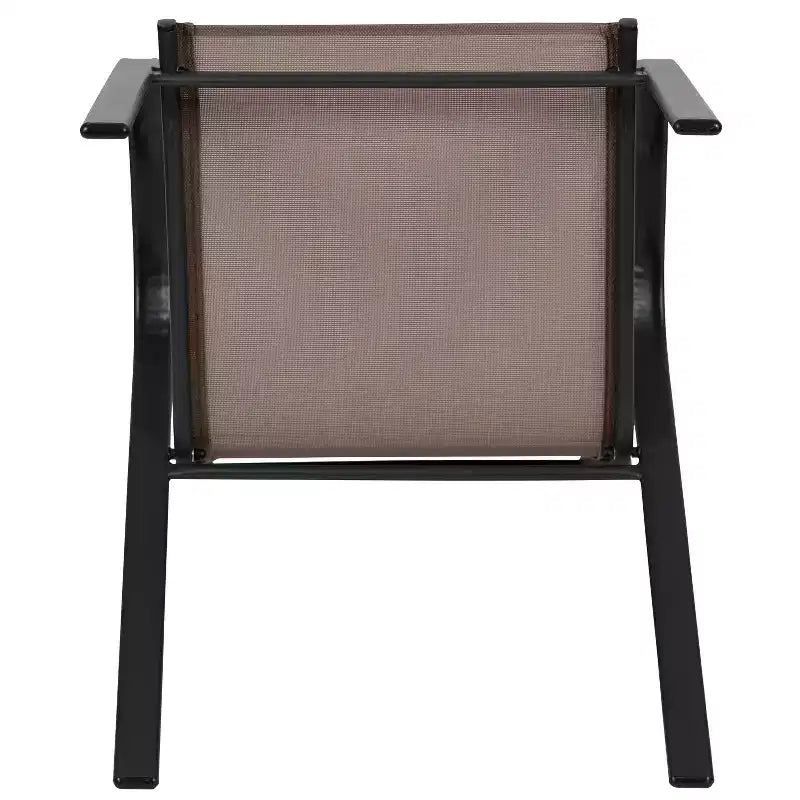 Lot de 4 chaises empilables d'extérieur Flash Furniture de la série Brazos avec matériau Flex Comfort et cadre en métal