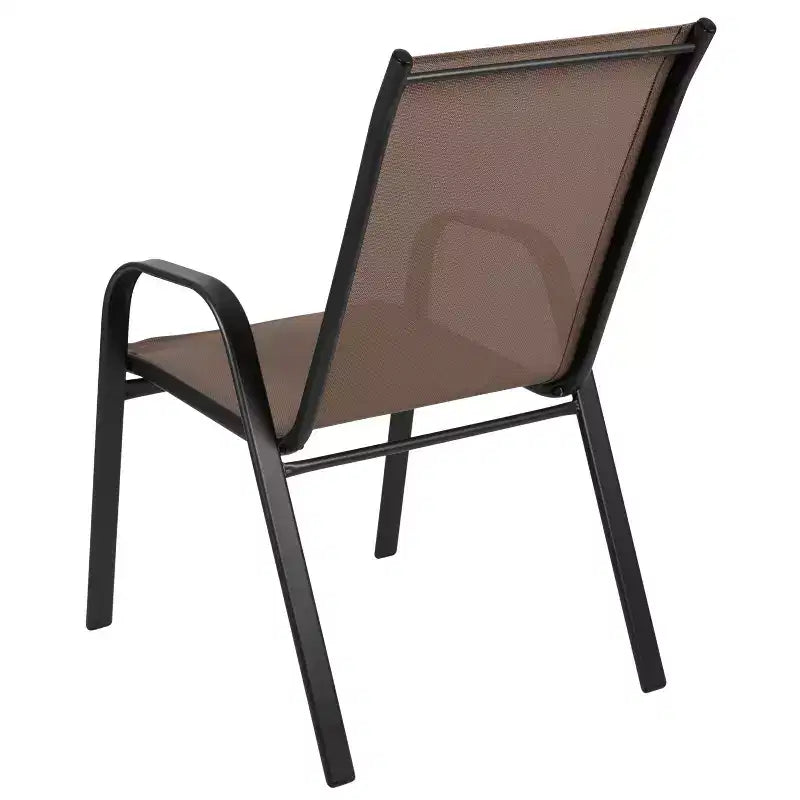 Lot de 4 chaises empilables d'extérieur Flash Furniture de la série Brazos avec matériau Flex Comfort et cadre en métal