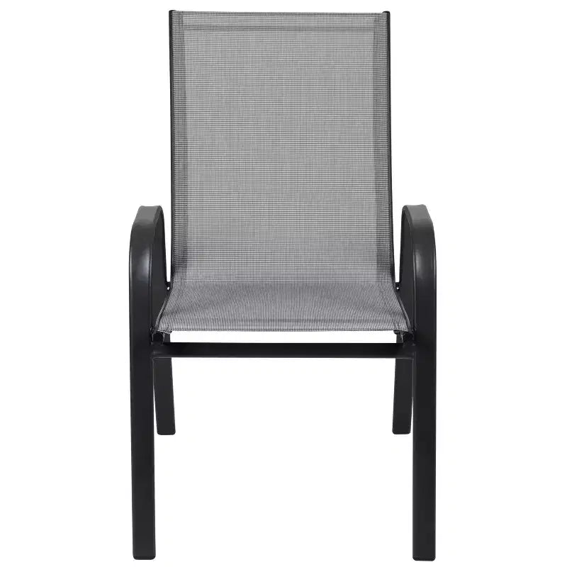Lot de 4 chaises empilables d'extérieur Flash Furniture de la série Brazos avec matériau Flex Comfort et cadre en métal