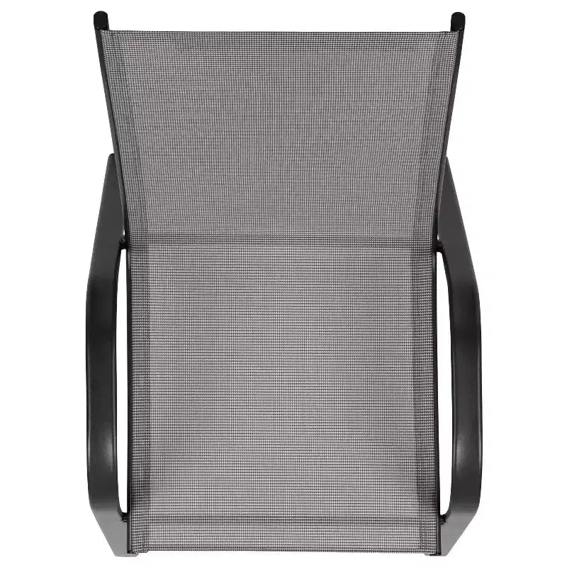 Lot de 4 chaises empilables d'extérieur Flash Furniture de la série Brazos avec matériau Flex Comfort et cadre en métal