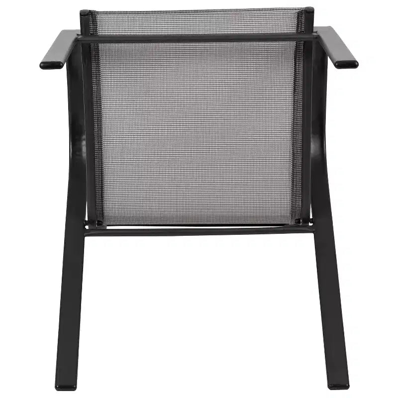 Lot de 4 chaises empilables d'extérieur Flash Furniture de la série Brazos avec matériau Flex Comfort et cadre en métal