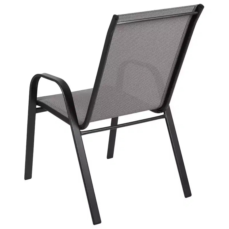 Lot de 4 chaises empilables d'extérieur Flash Furniture de la série Brazos avec matériau Flex Comfort et cadre en métal
