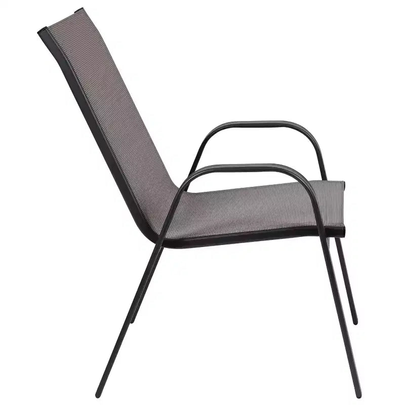 Lot de 4 chaises empilables d'extérieur Flash Furniture de la série Brazos avec matériau Flex Comfort et cadre en métal