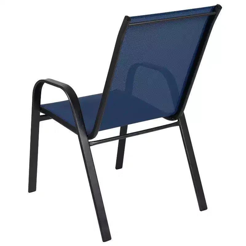 Lot de 4 chaises empilables d'extérieur Flash Furniture de la série Brazos avec matériau Flex Comfort et cadre en métal