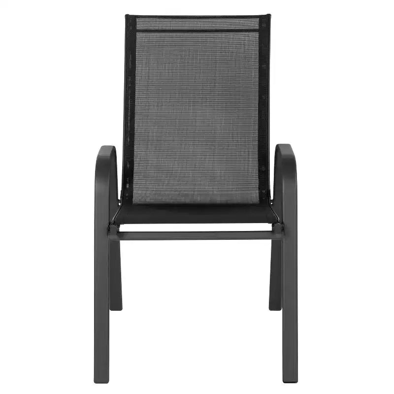 Lot de 4 chaises empilables d'extérieur Flash Furniture de la série Brazos avec matériau Flex Comfort et cadre en métal