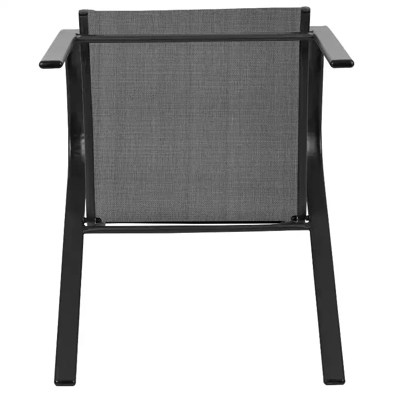 Lot de 4 chaises empilables d'extérieur Flash Furniture de la série Brazos avec matériau Flex Comfort et cadre en métal