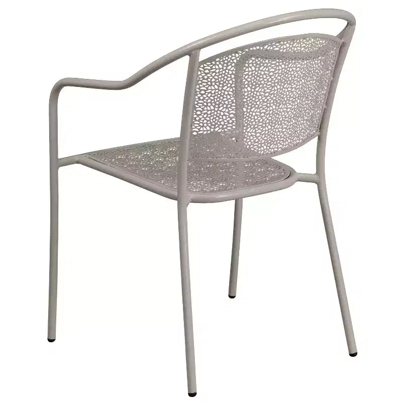 Chaise de patio en acier de qualité commerciale Flash Furniture avec dossier rond pour l'intérieur et l'extérieur