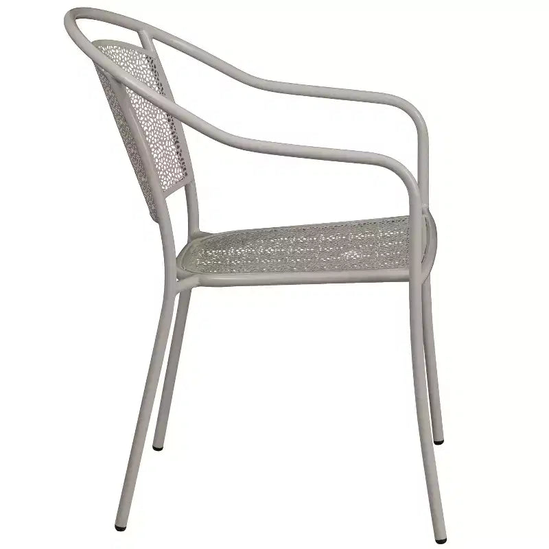 Chaise de patio en acier de qualité commerciale Flash Furniture avec dossier rond pour l'intérieur et l'extérieur
