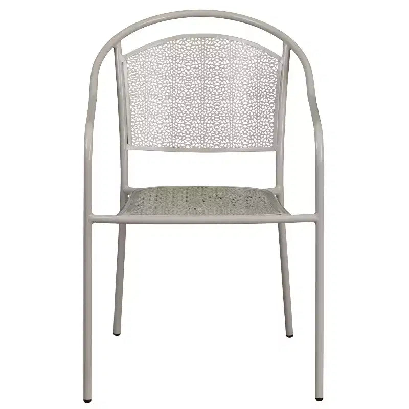 Chaise de patio en acier de qualité commerciale Flash Furniture avec dossier rond pour l'intérieur et l'extérieur