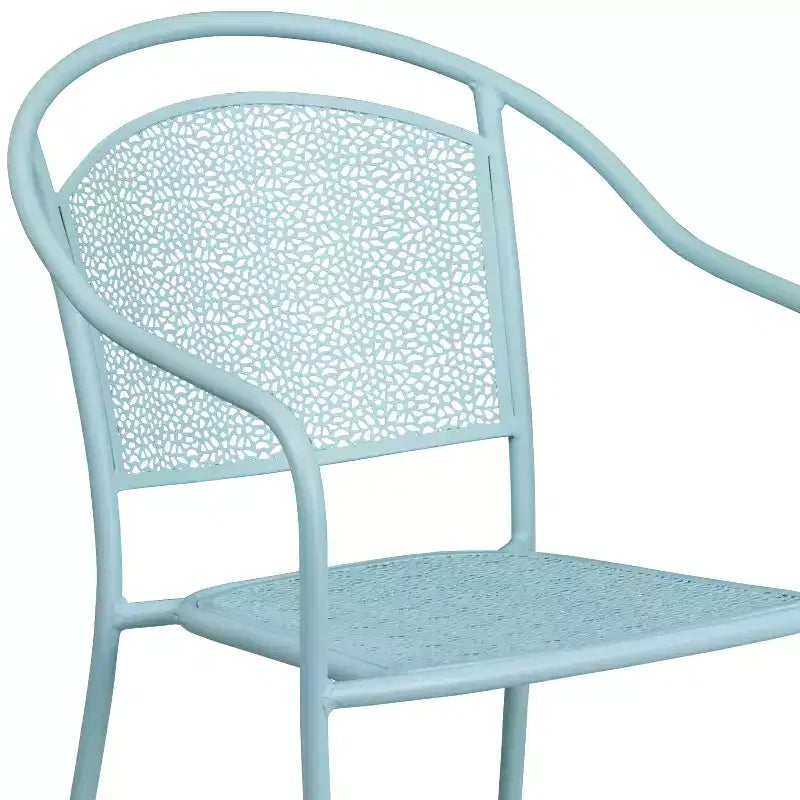 Chaise de patio en acier de qualité commerciale Flash Furniture avec dossier rond pour l'intérieur et l'extérieur